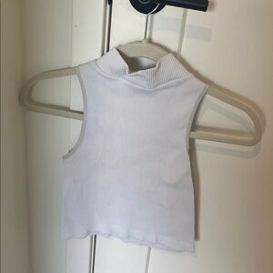 By Together White Ribbed Sleeveless Top